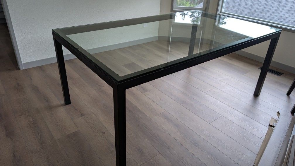 DANIA Parsons Glass Dining Room Table