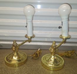 Vintage polished brass swing-arm desk Lamps