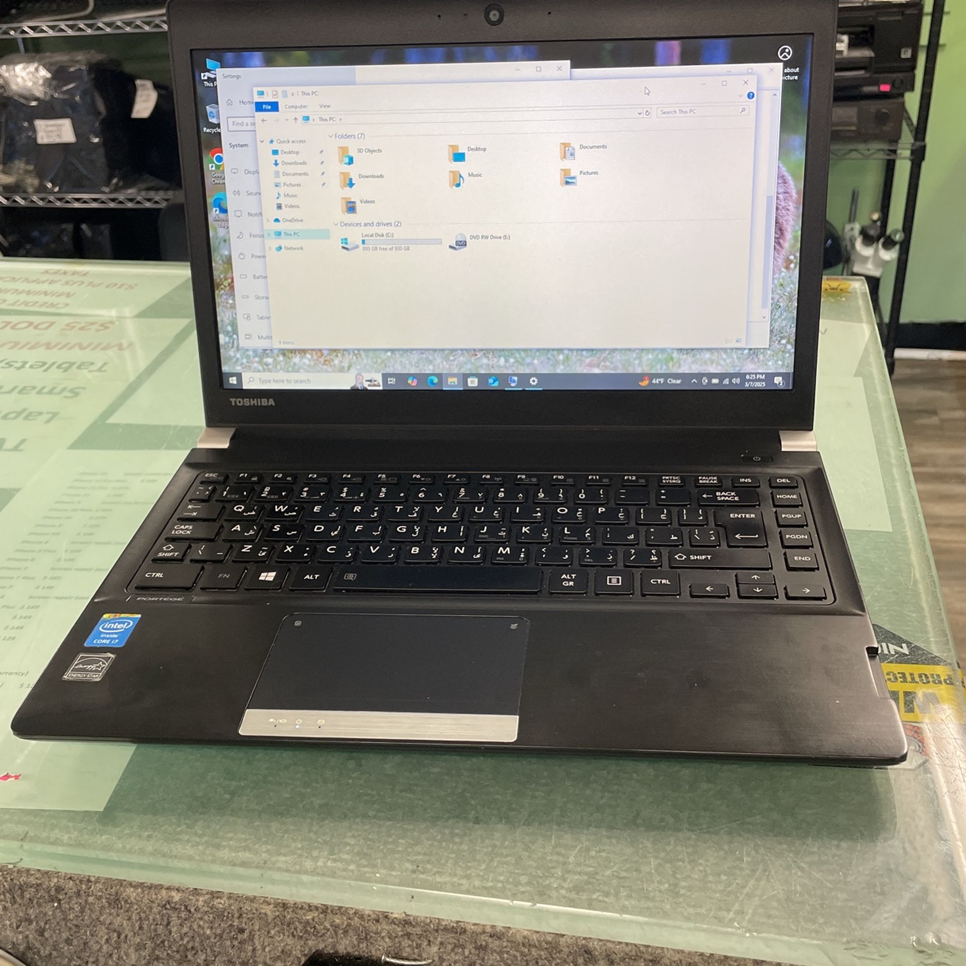 Toshiba Laptop i7 16gb 1tb Win 10 $135