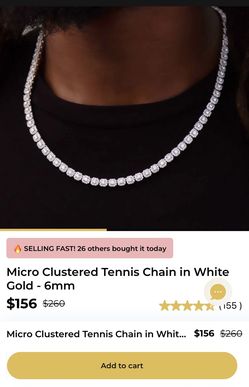Micro Clustered Tennis Chain in white gold 6mm