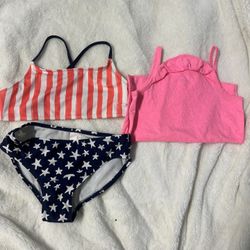 Summing Suits Size 7-8 But Can Fit 5-6 If Your Girl Is Tall Size  With Unicorn Bath Towel,in Very Good Condition. $15 For All