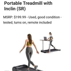 Walking Pad Treadmill with Incline 3-Levels 300 lbs Capacity