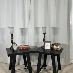 Black Rustic Industrial End Tables / Side Table/ Accent Tables ASHLEY FURNITURE 