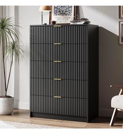 Tall black dresser