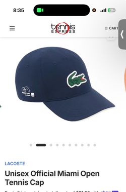 LaCoste Official Miami Open Tennis Cap