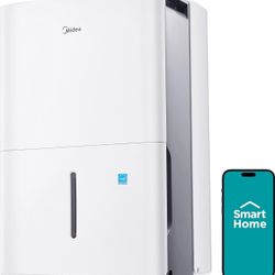 Midea 1,500 Sq. Ft. Energy Star Certified Dehumidifier With Reusable Air Filter 22 Pint - Ideal For Basements, Large & Medium Sized Rooms, And Bathroo