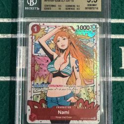 2024 One Piece Nami Treasure Rare ST01-007!!! BGS 9.5!!!