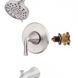 Pfister Ladera Single Handle 3-Spray Tub & Shower Faucet 1.8 GPM in Spot Defense Brushed Nickel (Valve Included)