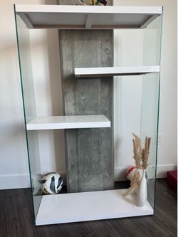 White Glass Bookshelf Bookcase