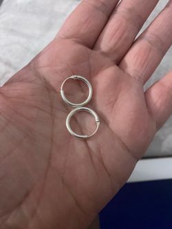 Real silver hoop earrings $17