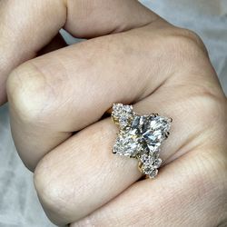 3ct Lab Grown Diamond, 14k Yellow Gold