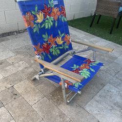 Vintage Rio Beach High Back Beach Chair Hawaiian Flowers 