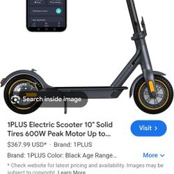 1plus Electric Scooter.  19 M P H Speed 