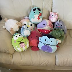 Squishmelos Lot Of 11 Different Sizes All In Great Condition!