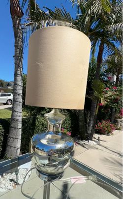 Chrome glass table lamp