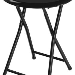 Lavish Home 18-Inch Folding Bar Heavy-Duty Padded Portable Stool with 300-Pound Capacity for Dorm, Recreation Game Room, Black,set Of 4