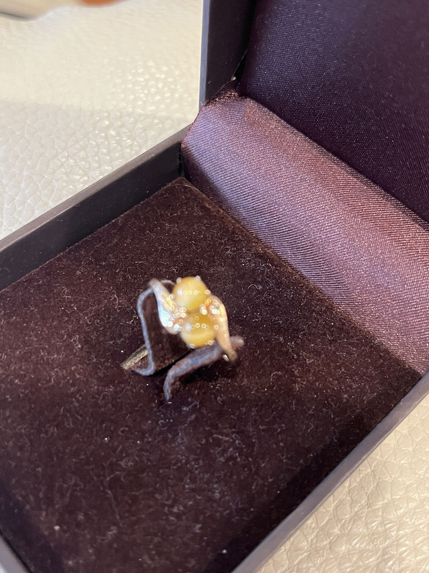 Vintage Double Tiger Eye Ring With Diamonds