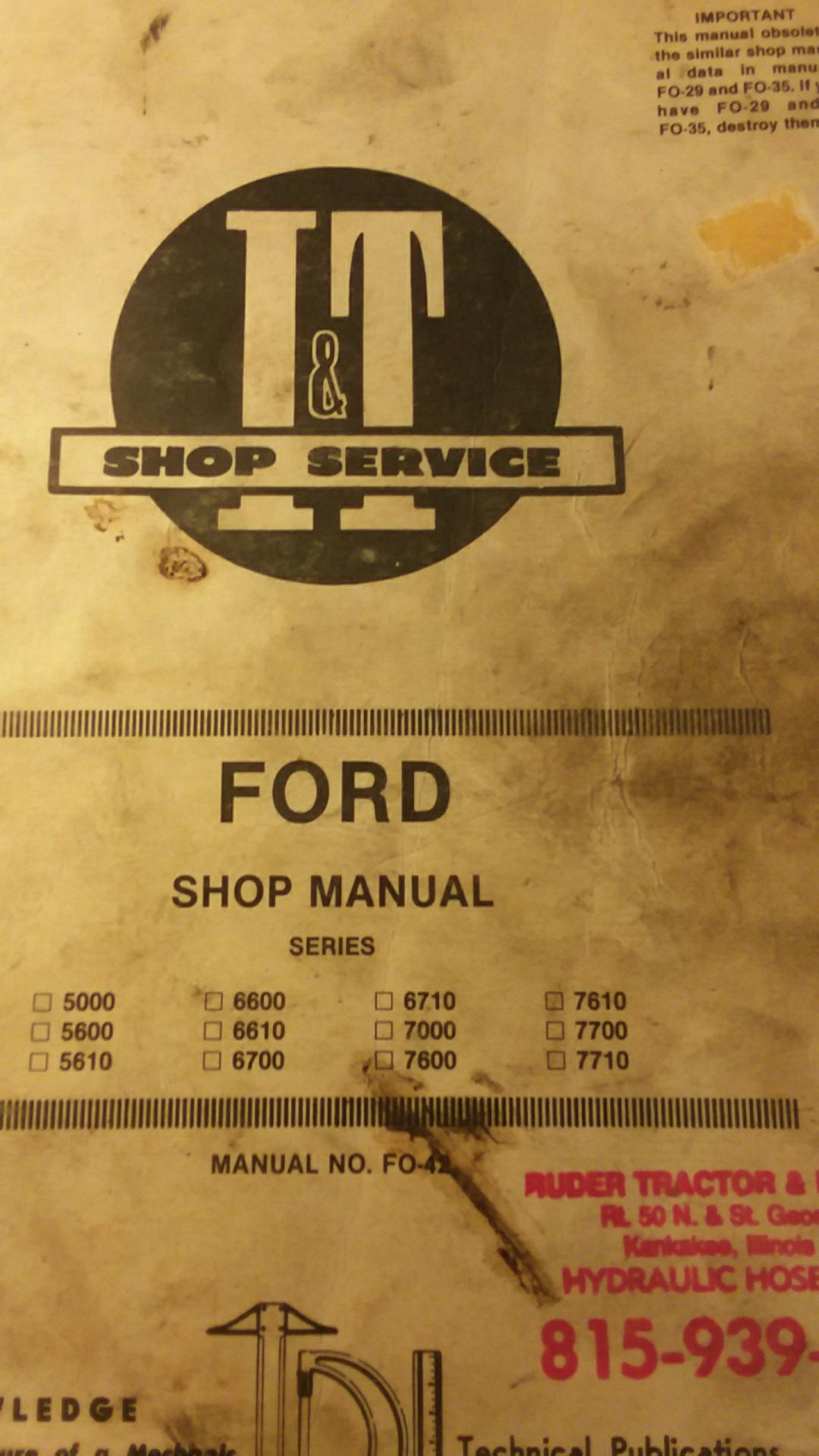 Ford tractor manual