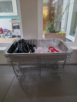 Chafing dishes and serving utensils