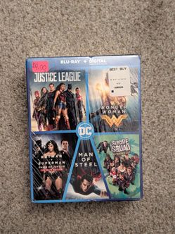 DC superhero Blu-ray collection, superman, batman justice league, wonder woman
