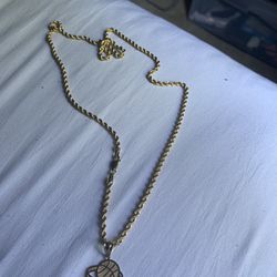 10k Gold Chain With Basketball Charm 