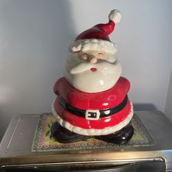 Happy Santa Cookie Jar With Box