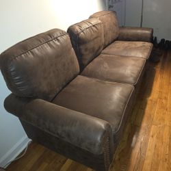 Abduallah  Faux Leather Sofa 78"