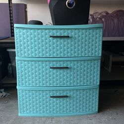 3 TEIR TEAL BLUE DRAWERS