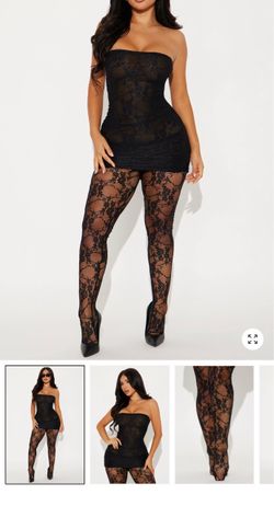 Black Lace Strapless Mini Dress Set