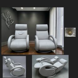 American Leather Premium Swivel Recliners | Matching Pair Estate Liquidation