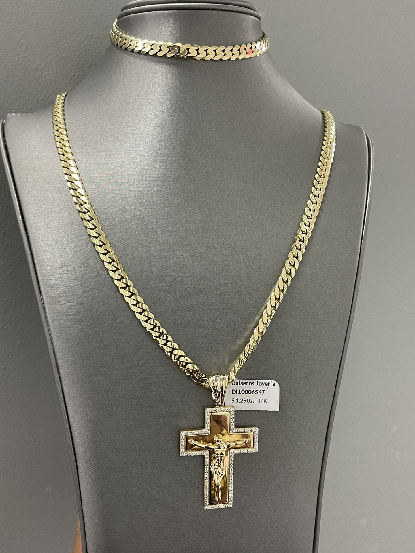 Cadena Y Pulsera Cubana En 14k Puede Financiar Sin Crédito