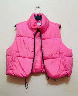 Pink Vest with Black Zipper