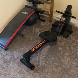 Rower and Inclined Sit Up Bench (New)