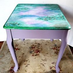 Monet Waterlillies Side Table