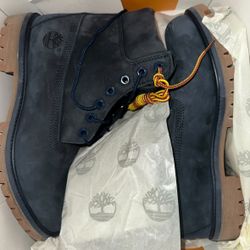 RETAIL $190+ Timberland Premium 6 in Waterproof Boot Medium Blue Nubuck