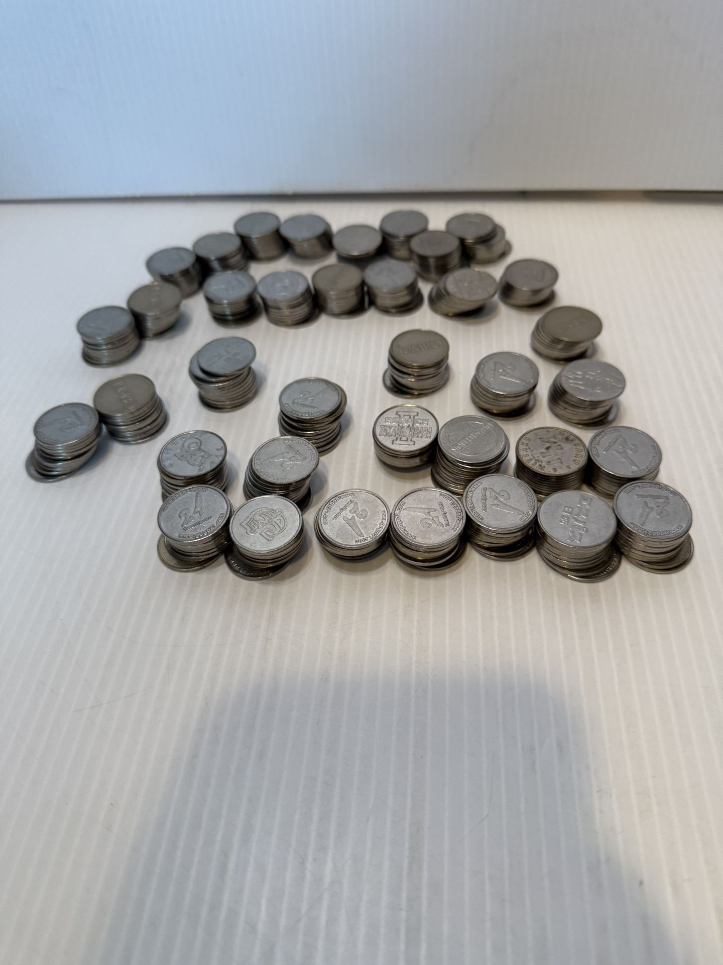 Over 350 STAINLESS TOKENS/COINS FOR PACHISLO SLOT MACHINES