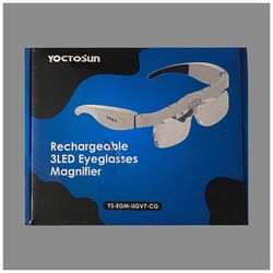 Rechargeable 3LED Eyeglasses Magnifier