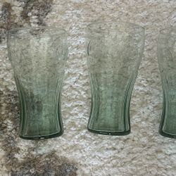Vintage Coca Cola  Branded Embossed Glasses Set of 4 