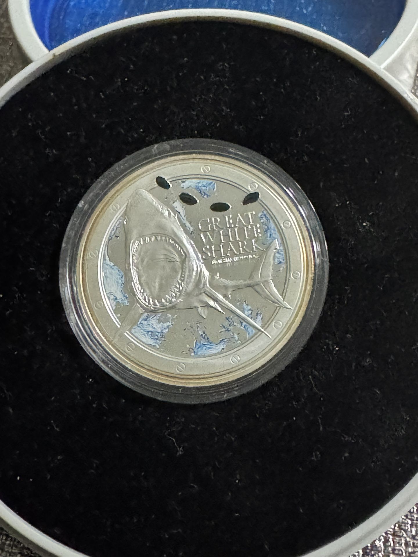 2012 New Zealand Mint Fine Silver 99.99% loz Silver Nive Coin Great White Shark