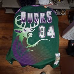 Mitchell & Ness Bucks #34 Hardwood Classics Jersey