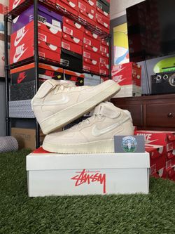 Air Force 1 Mid Stussy Fossil Size 10 