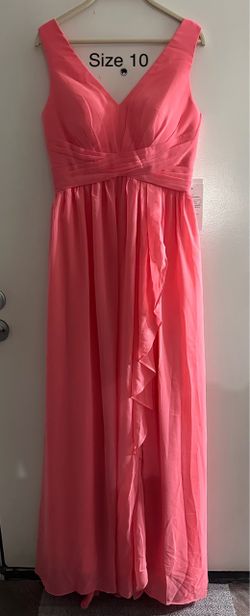 New Coral Pink Maxi Formal Dress Size 10