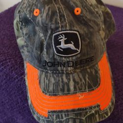 John Deere Camouflage And Orange Adjustable Baseball Hats