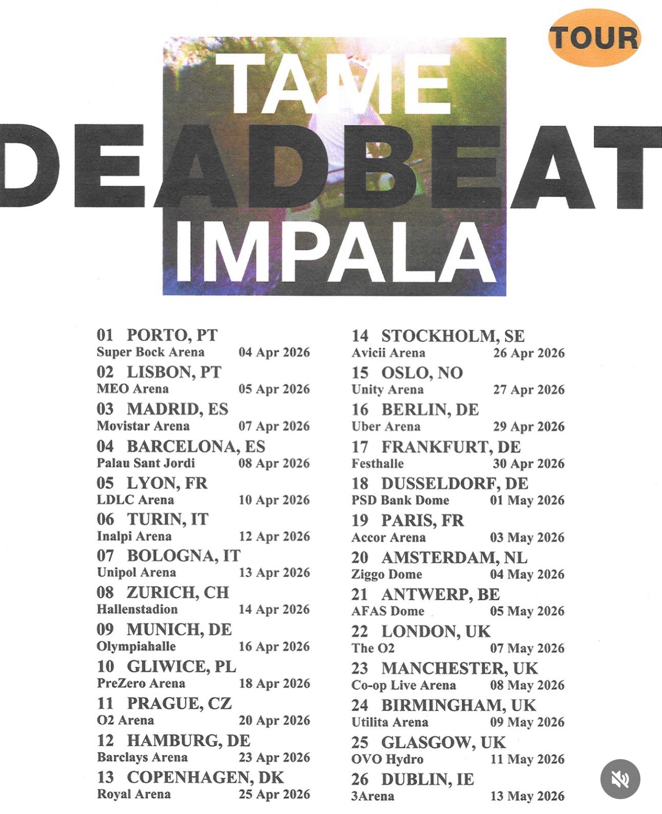 Tame Impala Concert Tickets In Oakland!