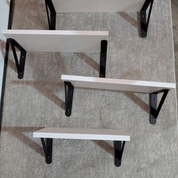 Set Of Four White Shelves