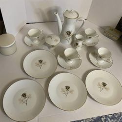 Rosenthal shadow Rose, Germany. Porcelain Tea Set service for 4. Perfect