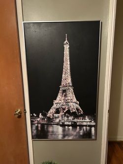 Framed Wall Art Eiffel Tower Night Scene