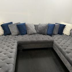 3 Piece Large Grey Couch