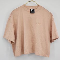 Nike Women's Peach Cropped Short Sleeve Active Tee Shirt Size XXL