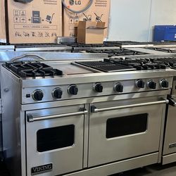 Viking 48”Wide Gas Range Stove Stainless Steel With Grill And Griddle 